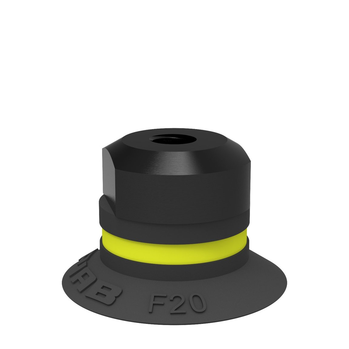 Suction cup F20 Chloroprene, M5 female, with dual flow control valve - 1