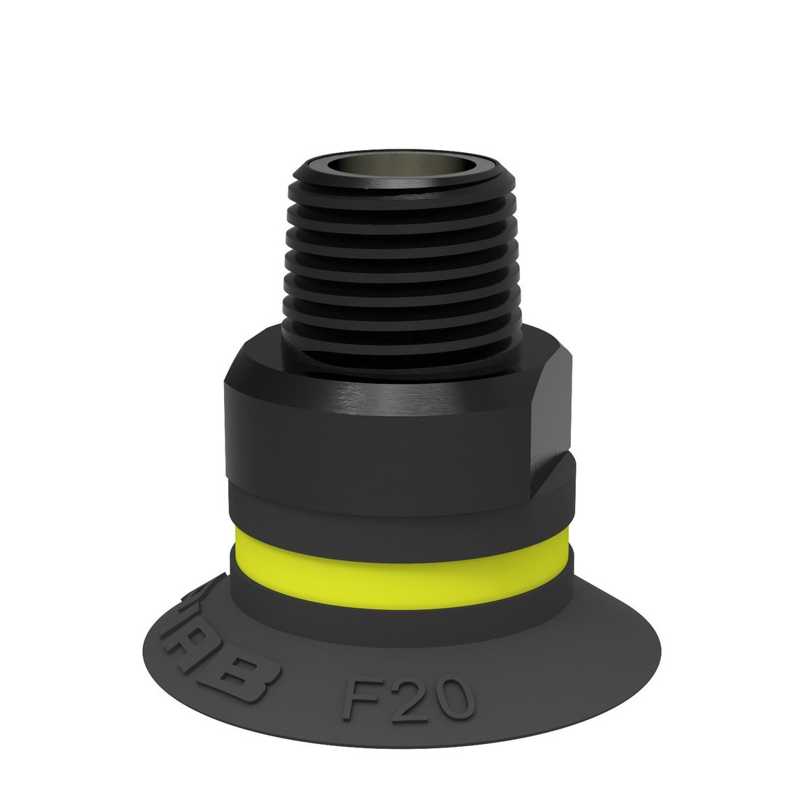 Suction cup F20 Chloroprene, 1/8" NPT male, with dual flow control valve - 1