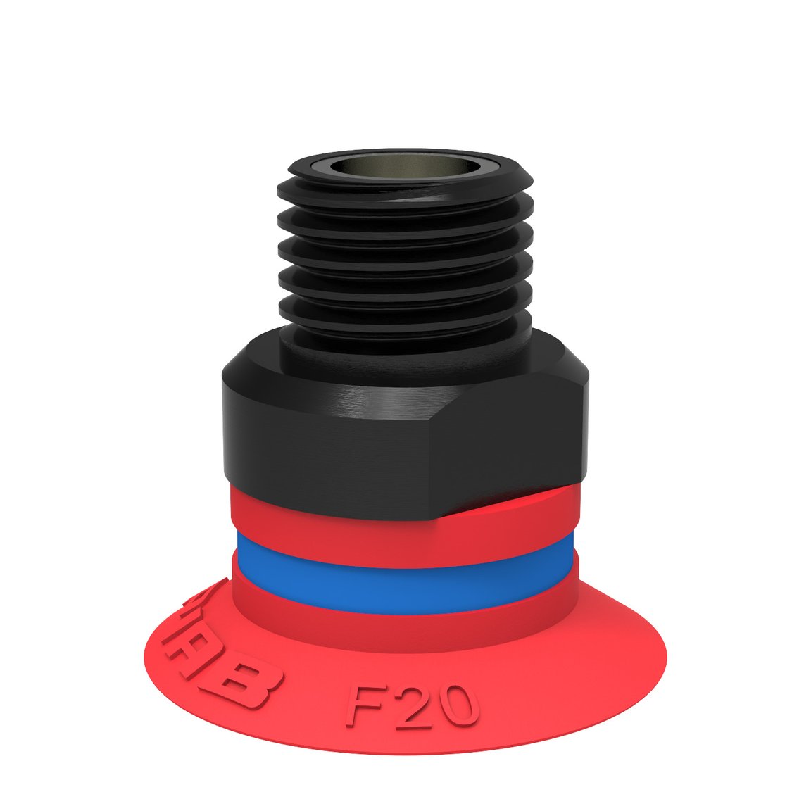 Suction cup F20 Silicone, 1/8" NPT male, with mesh filter - 1