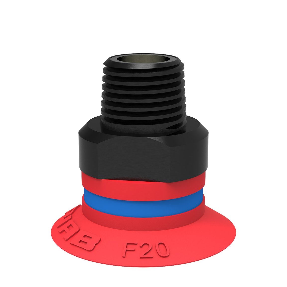 Saugnapf F20 Silikon, G1/8" Aussengewinde, mit Filtersieb und Drossel-Rückschlagventil - 1