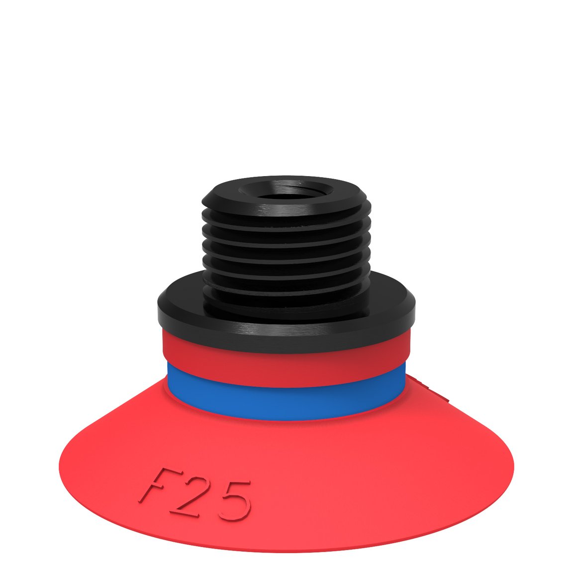 Saugnapf F25 Silikon, G1/8" Aussengewinde/M5 Innengewinde, mit Drossel-Rückschlagventil - 1