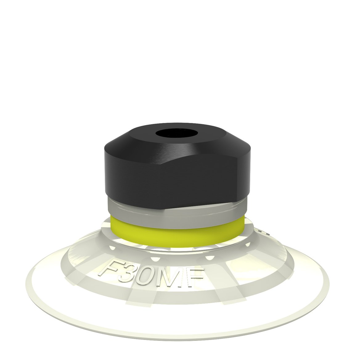 Suction cup F30MF Thermoelastic polyurethane, M5 female, with dual flow control valve - 1