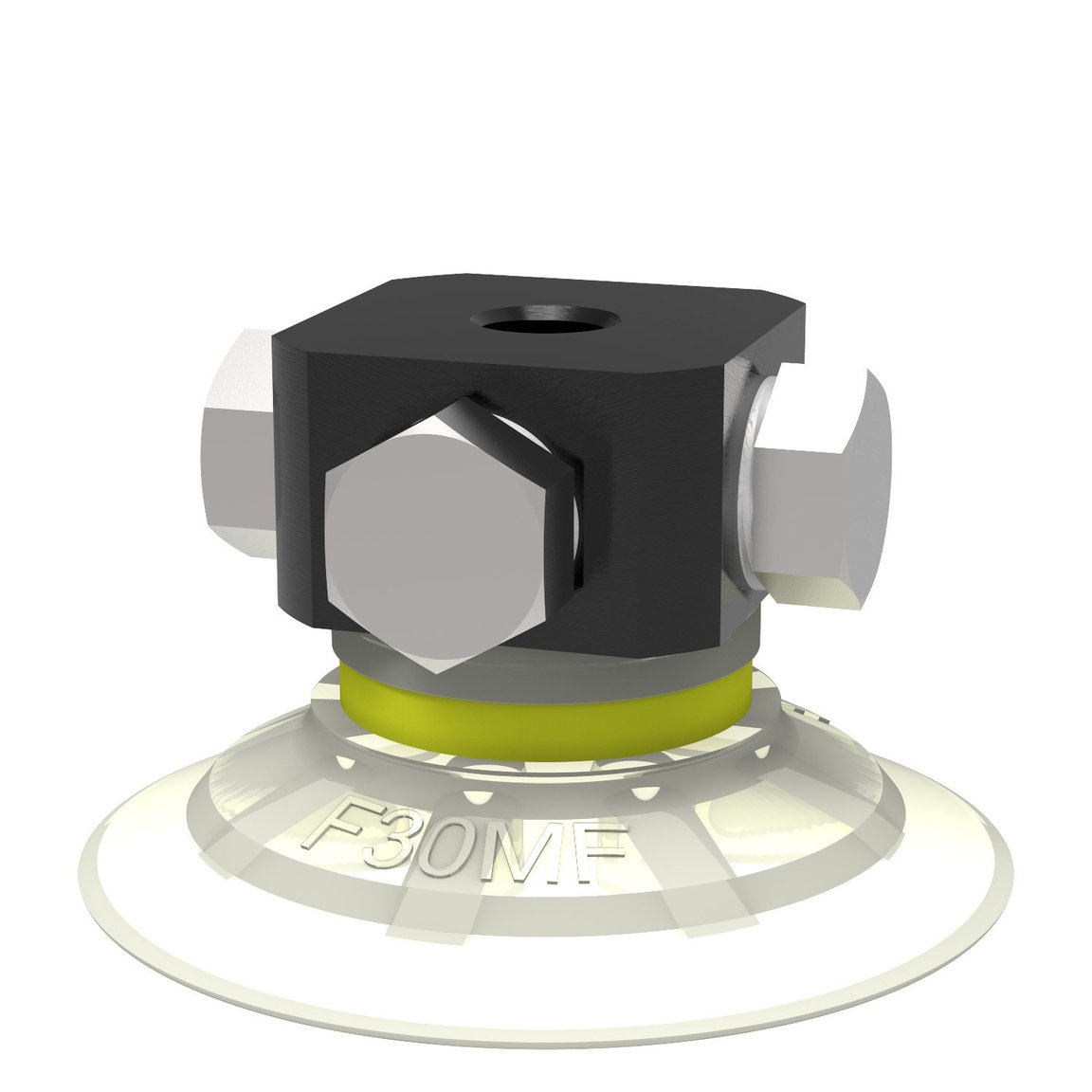 Suction cup F30MF Thermoelastic polyurethane, 5xM5 female, with dual flow control valve - 1
