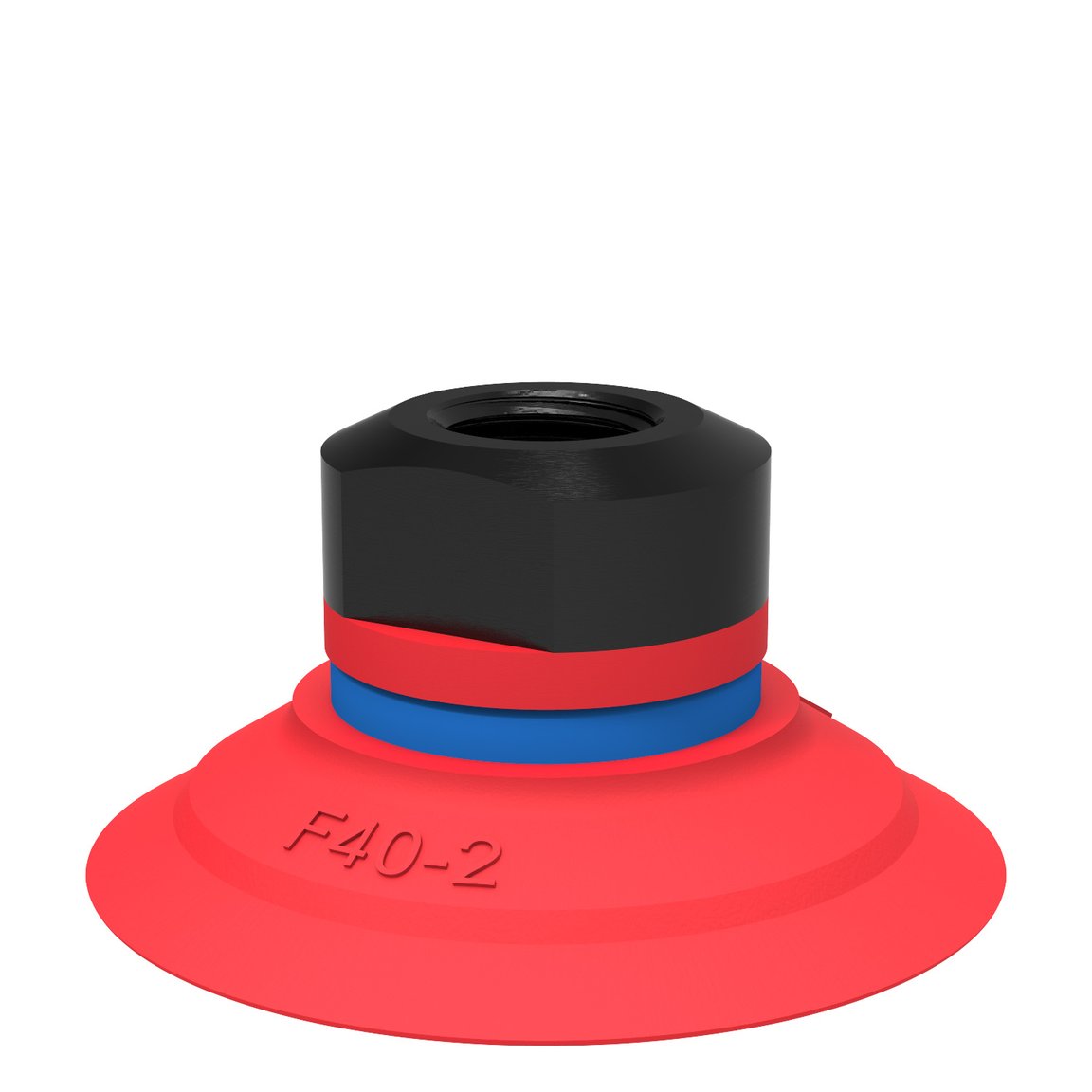 Suction cup F40-2 Silicone, 1/8" NPSF female, with dual flow control valve - 1