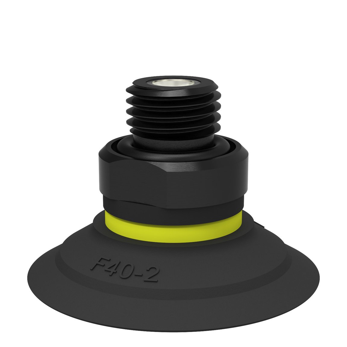 Suction cup F40-2 Nitrile-PVC, G1/4" male, with mesh filter and dual flow control valve