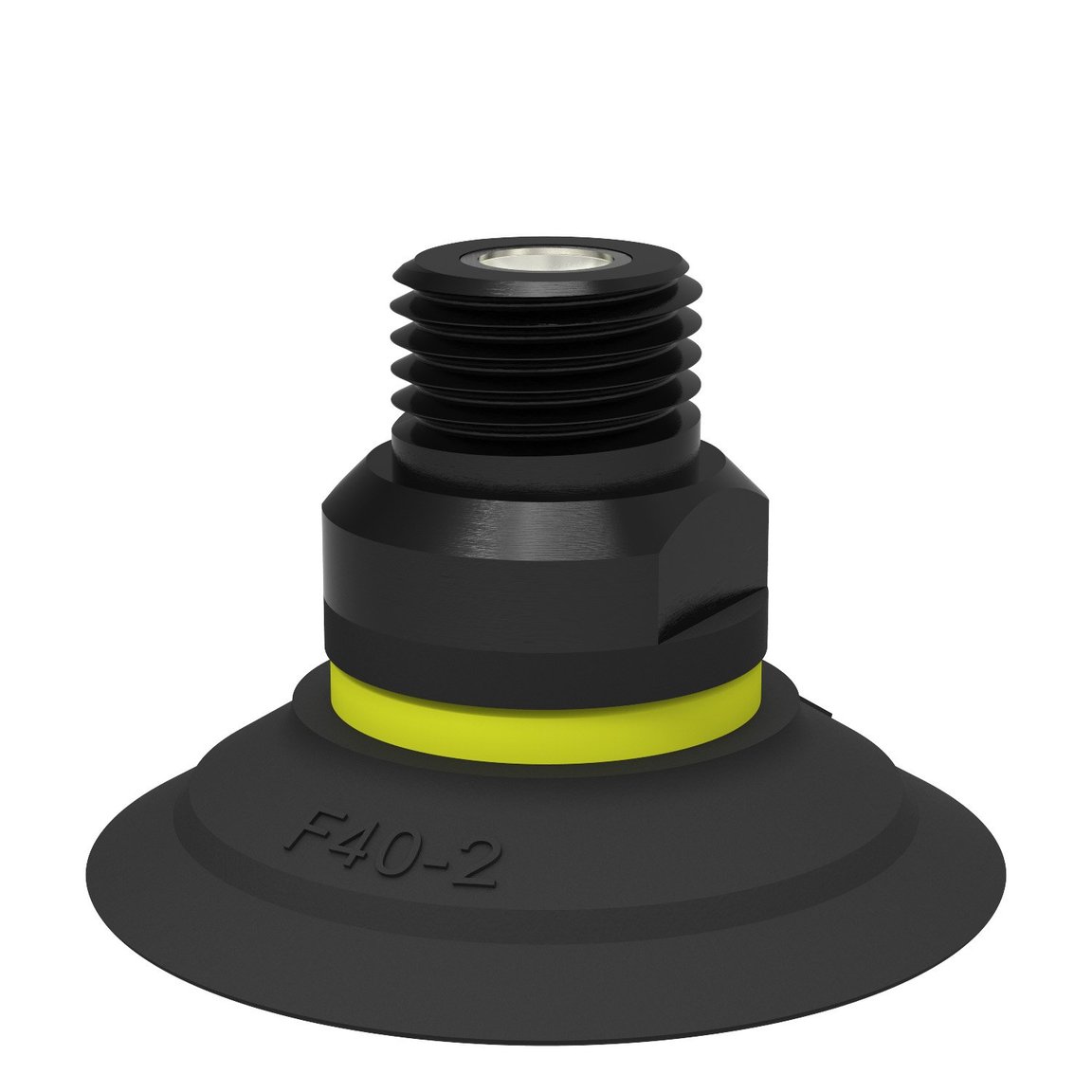 Suction cup F40-2 Nitrile-PVC, 1/4" NPT male, with dual flow control valve - 1