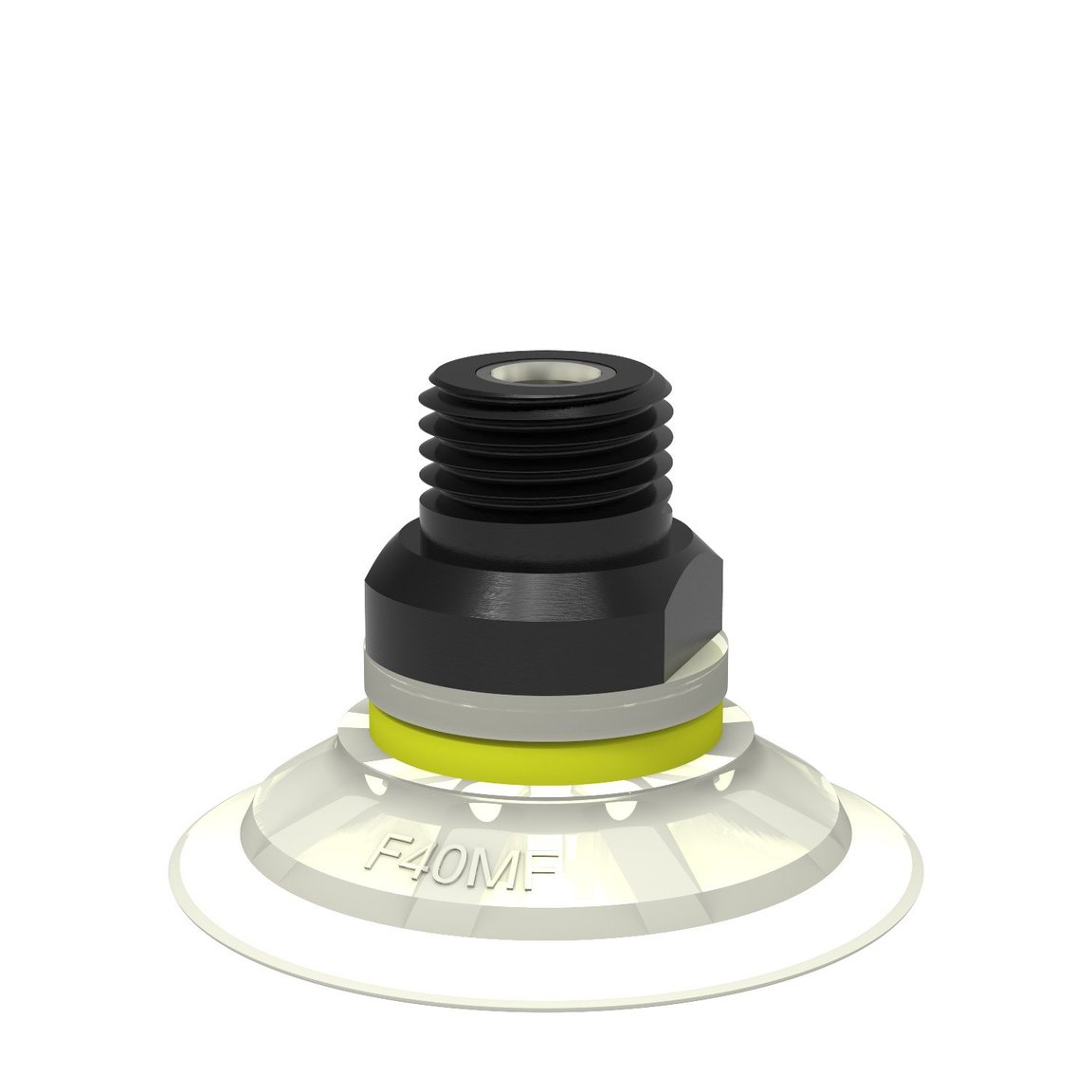 Suction cup F40MF Thermoelastic polyurethane, 1/4" NPT male, with dual flow control valve - 1