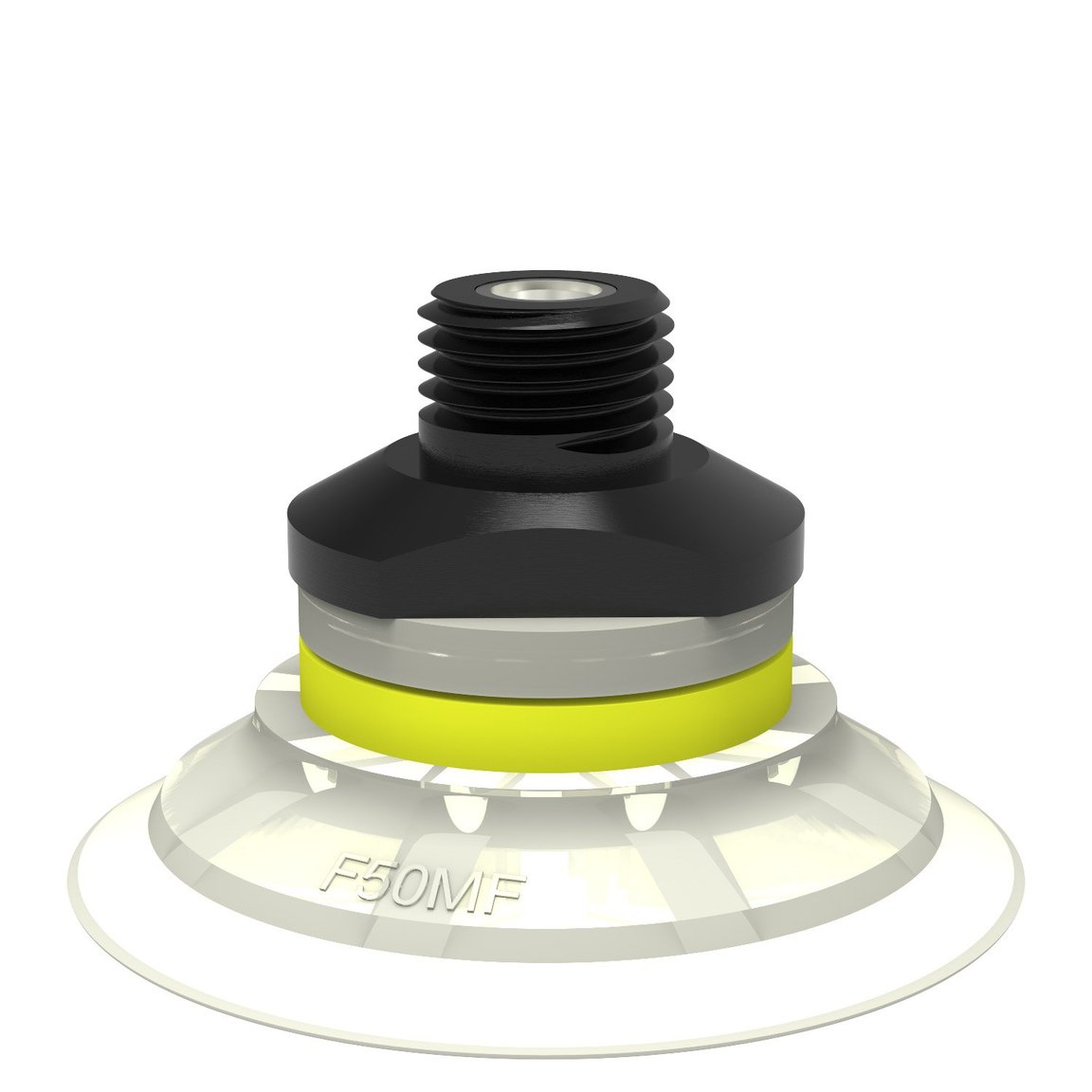 Suction cup F50MF Thermoelastic polyurethane, 1/4" NPT male, with dual flow control valve - 1