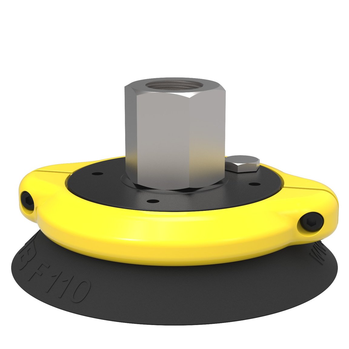 Suction cup F110 Nitrile-PVC, G1/2" female, clamp ring with cone valve - 1