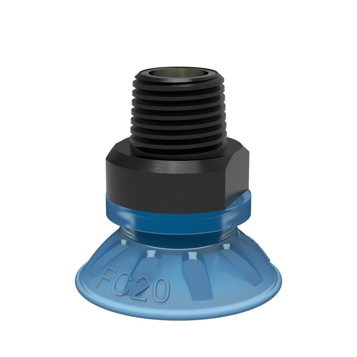 Suction cup FC20P Polyurethane 50, 1/8" NPT male, with dual flow control valve - 1