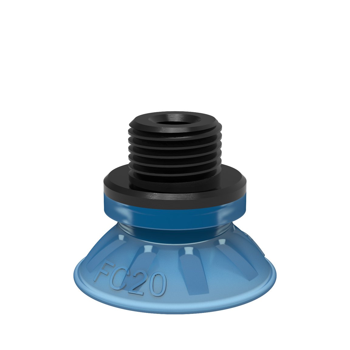 Suction cup FC20P Polyurethane 50, G1/8" male / M5 female, with dual flow conttrol valve - 1