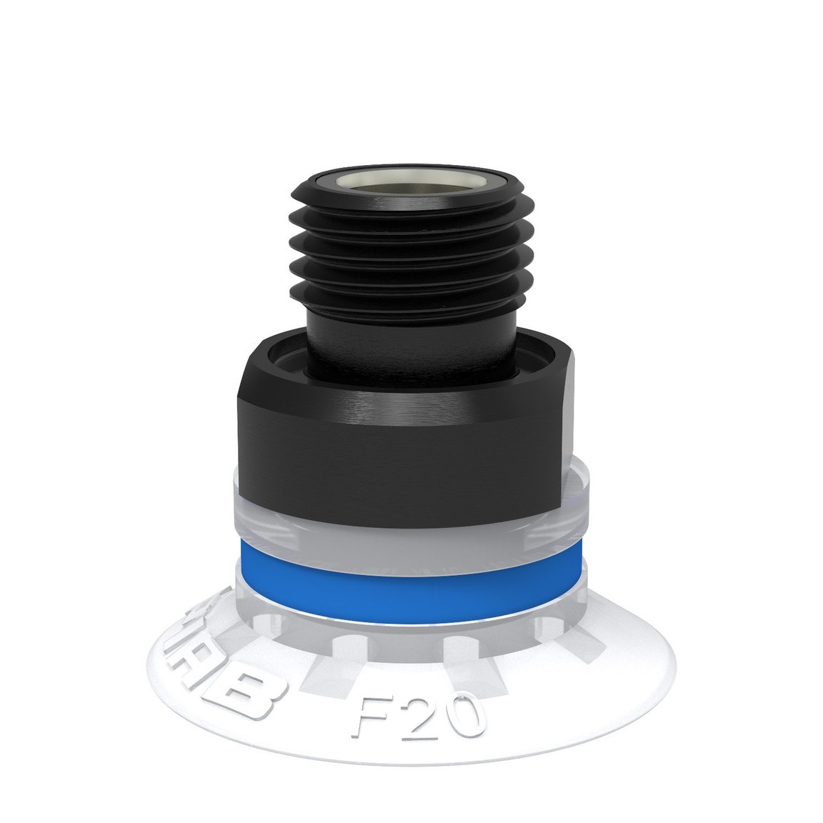 Suction cup F20 Silicone FCM, G1/8" male, with mesh filter - 1