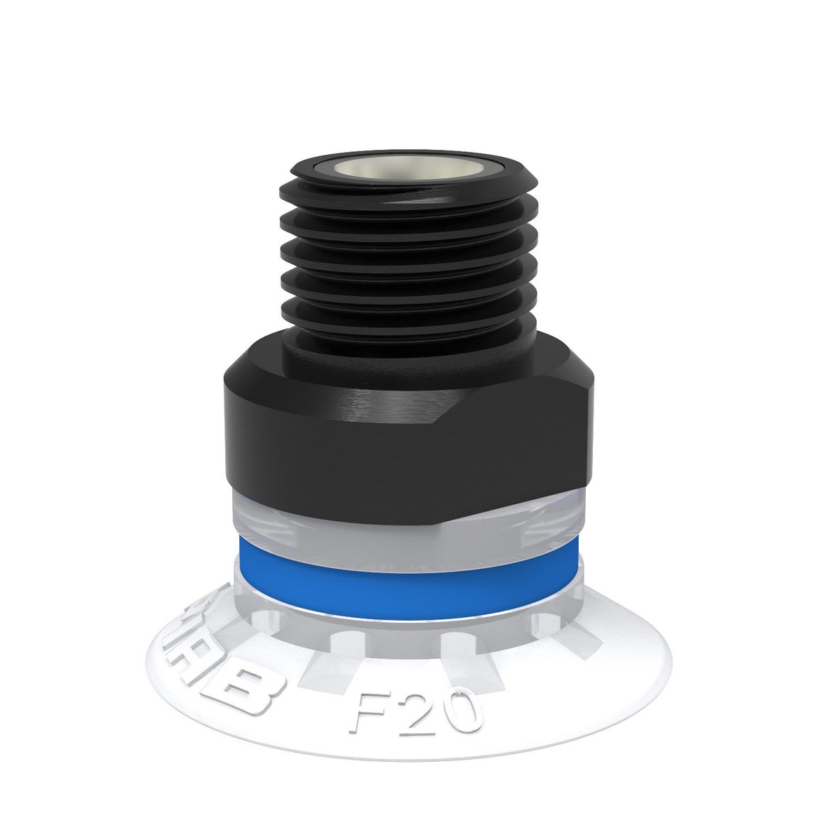 Suction cup F20 Silicone FCM, 1/8" NPT male, with mesh filter - 1