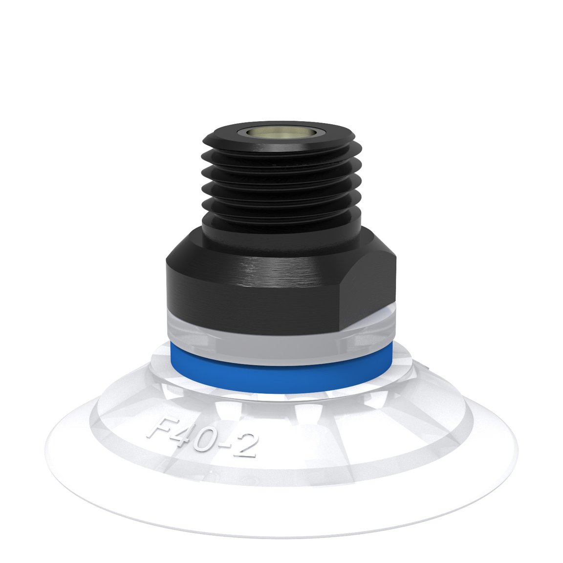 Suction cup F40-2 Silicone FCM, 1/4" NPT male, with mesh filter