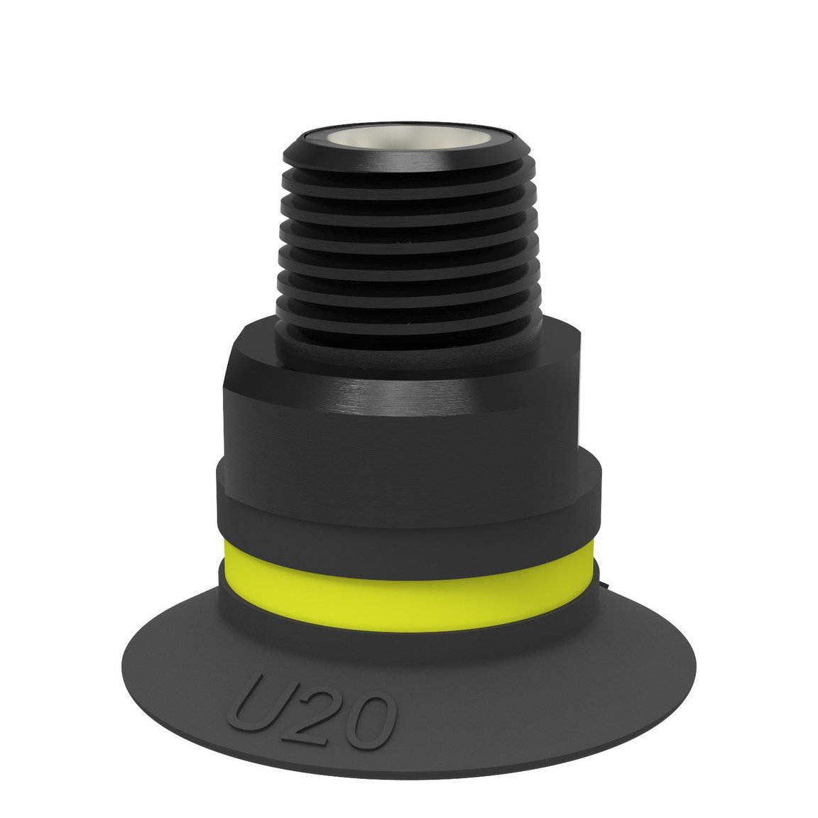 Suction cup U20 Chloroprene, G1/8" male, with mesh filter and dual flow control valve - 1