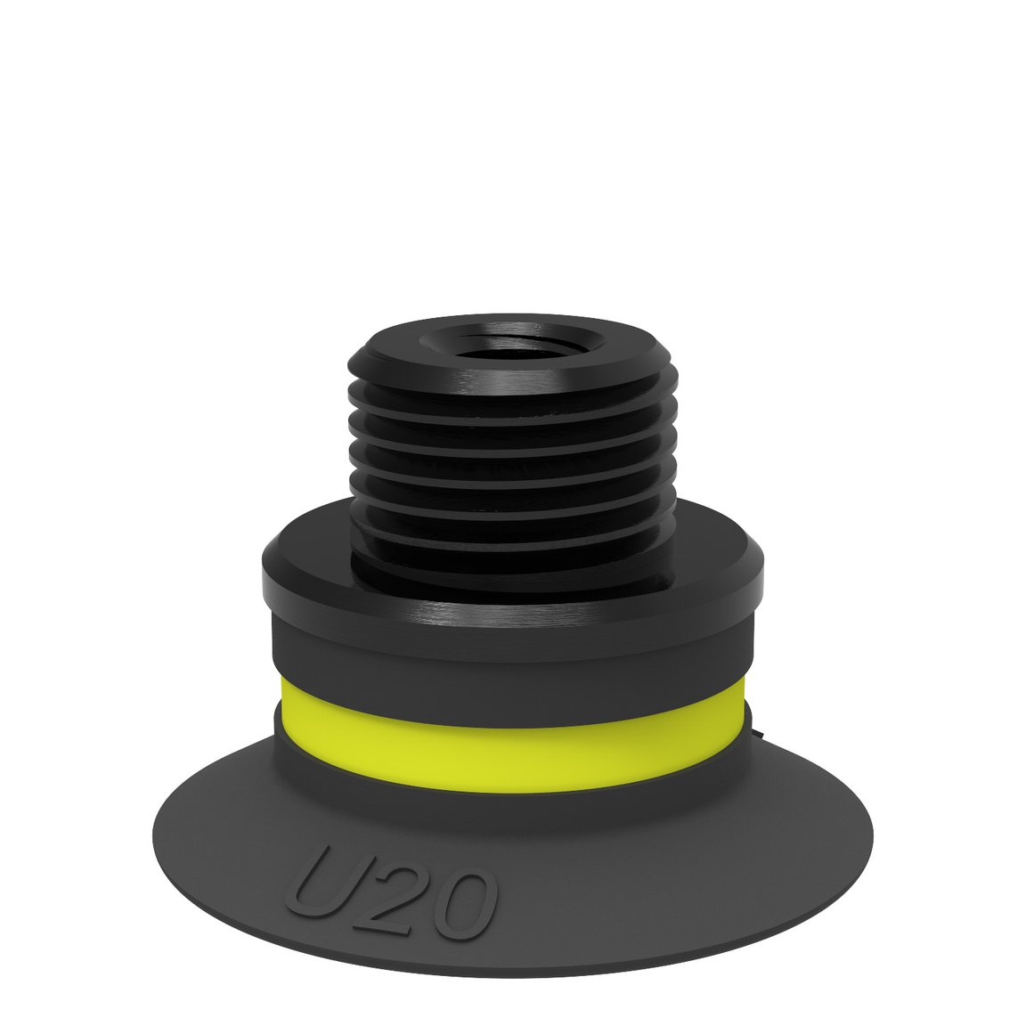 Suction cup U20 Chloroprene, G1/8" male/M5 female, with dual flow control valve - 1