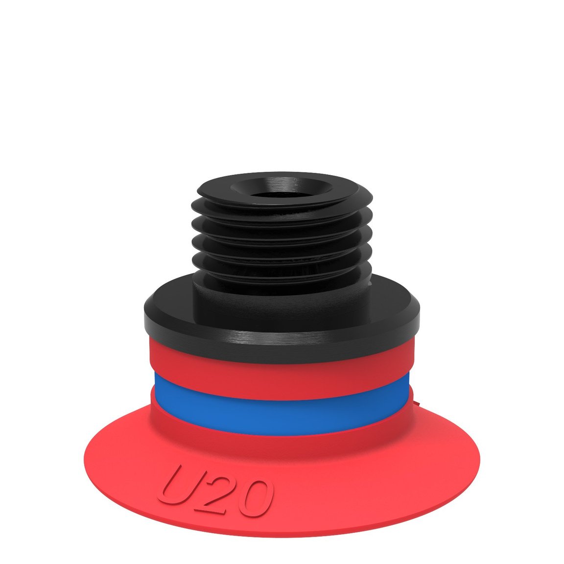 Suction cup U20 Silicone, G1/8" male/M5 female, with mesh filter