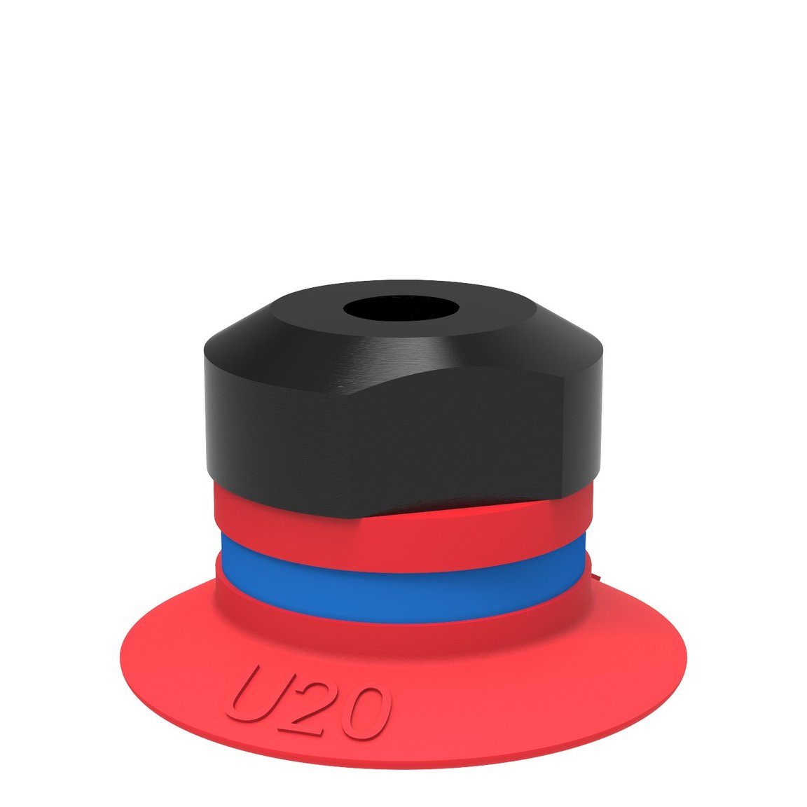 Suction cup U20 Silicone, M5 female, with dual flow control valve - 1