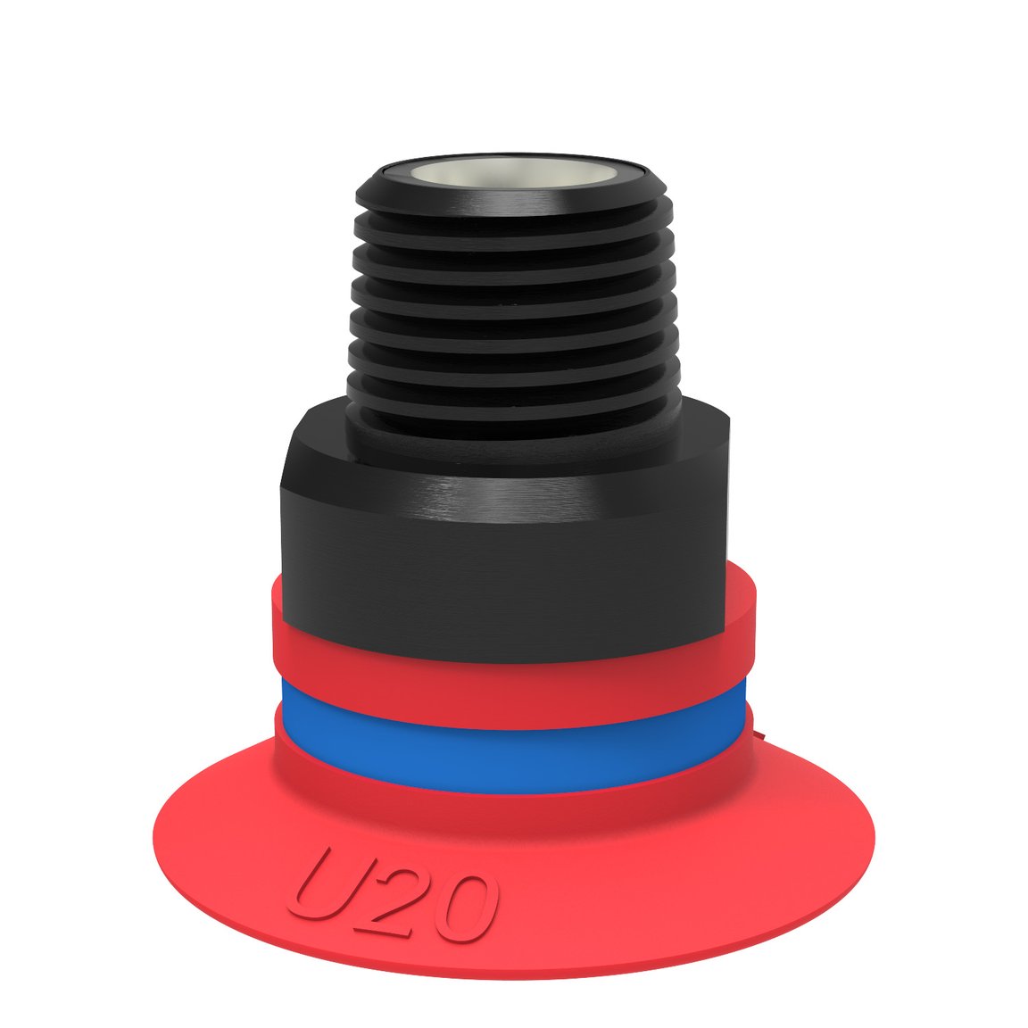 Suction cup U20 Silicone, G1/8" male, with mesh filter and dual flow control valve - 1