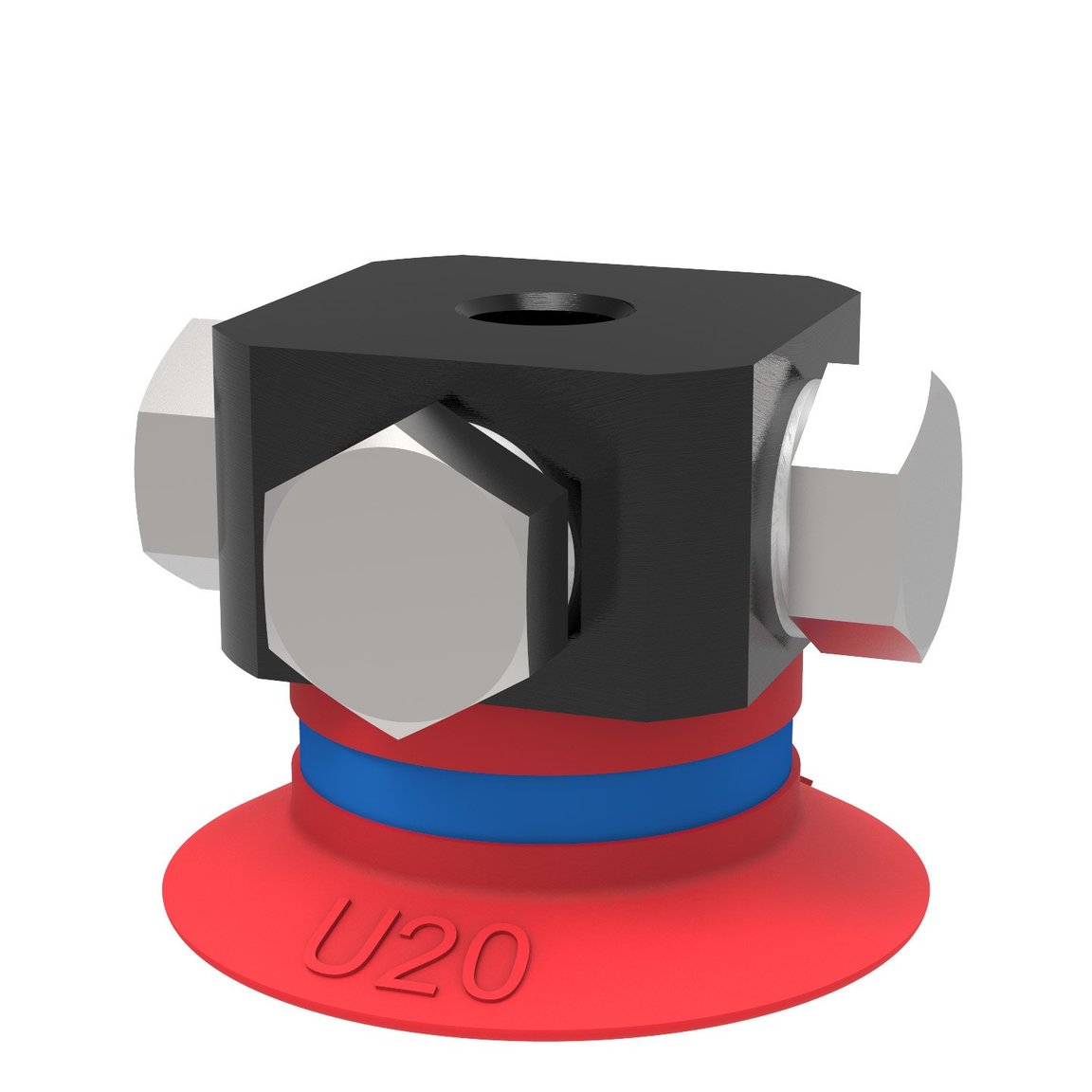 Suction cup U20 Silicone, 5xM5 female, with dual flow control valve - 1