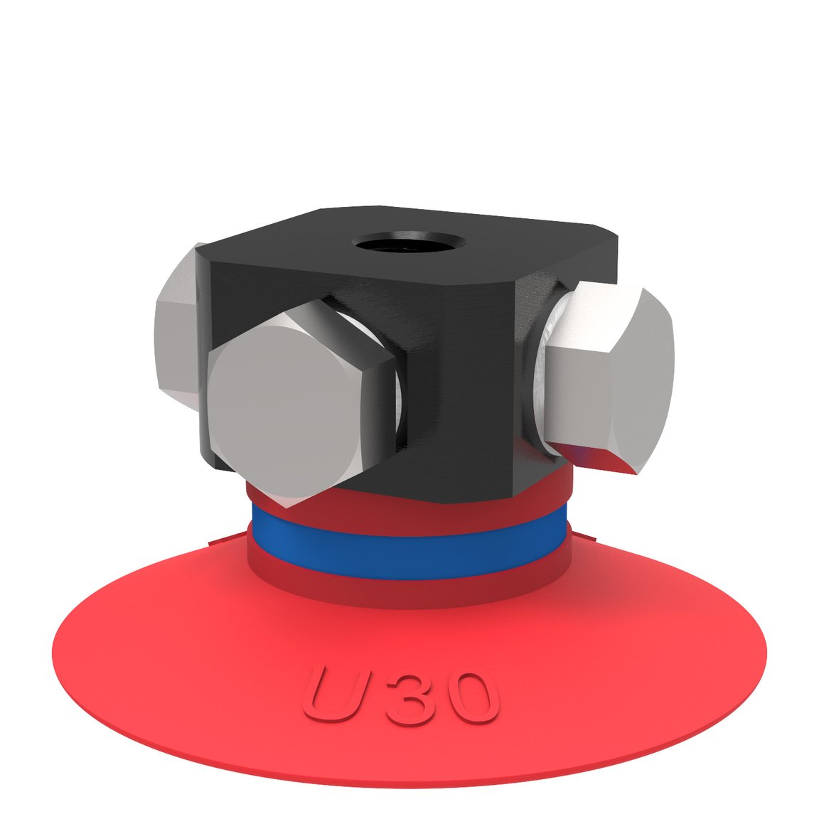 Suction cup U30 Silicone, 5xM5 female, with mesh filter