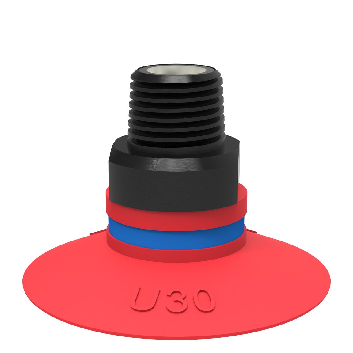 Suction cup U30 Silicone, G1/8" male, with mesh filter and dual flow control valve - 1