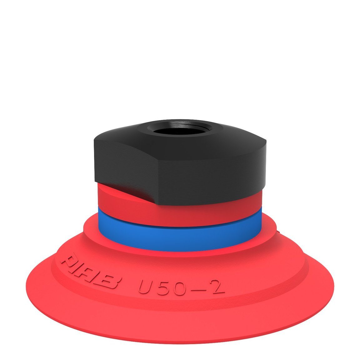 Ventosa U50-2 Silicone, 1/8" NPSF femmina con valvola di controllo del flusso