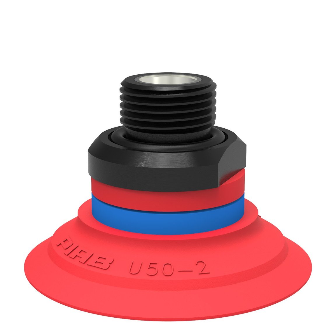 Ventosa U50-2 Silicone, G3/8" maschio con filtro a rete e valvola di controllo del flusso