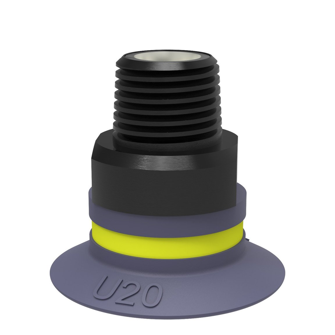 Suction cup U20 HNBR, G1/8" male, with mesh filter and dual flow control valve - 1