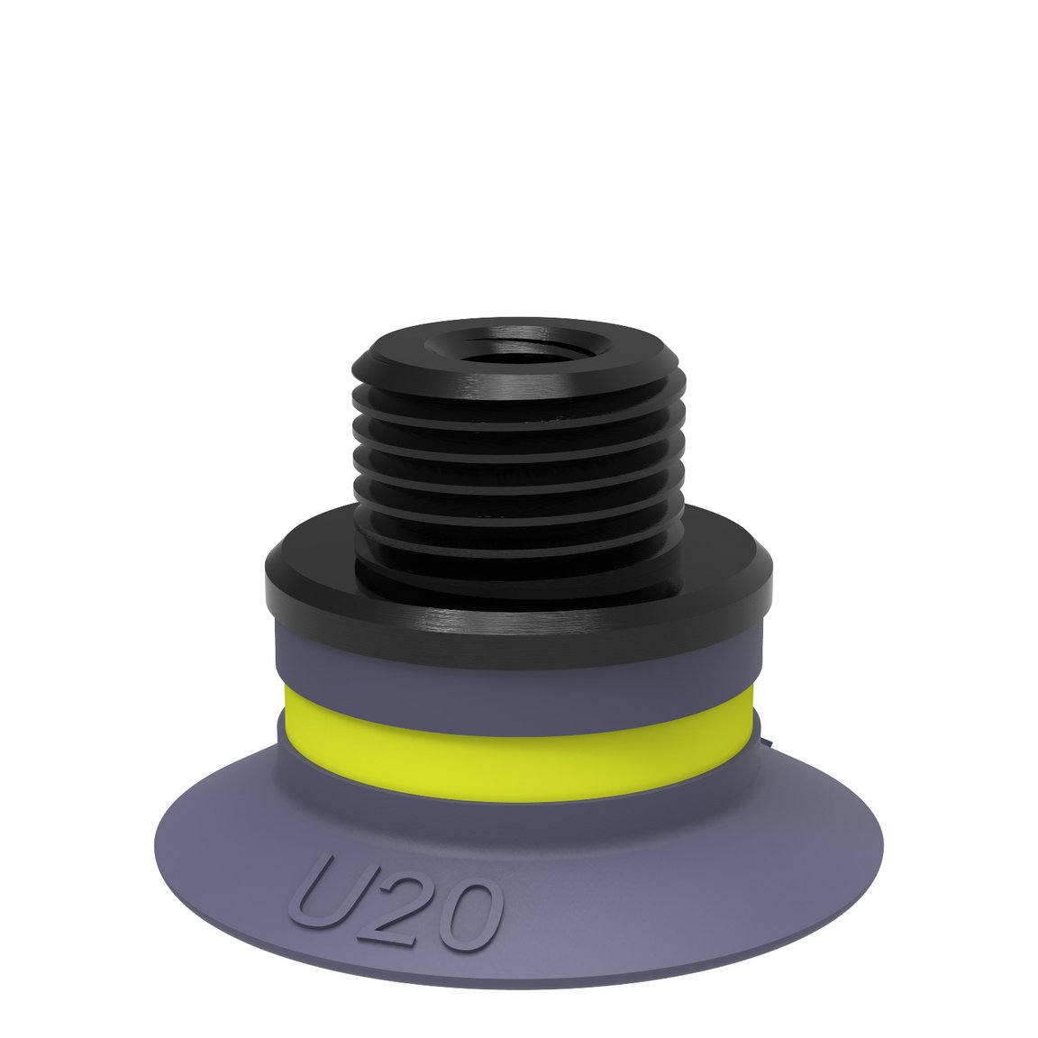 Suction cup U20 HNBR, G1/8" male/M5 female, with dual flow control valve - 1