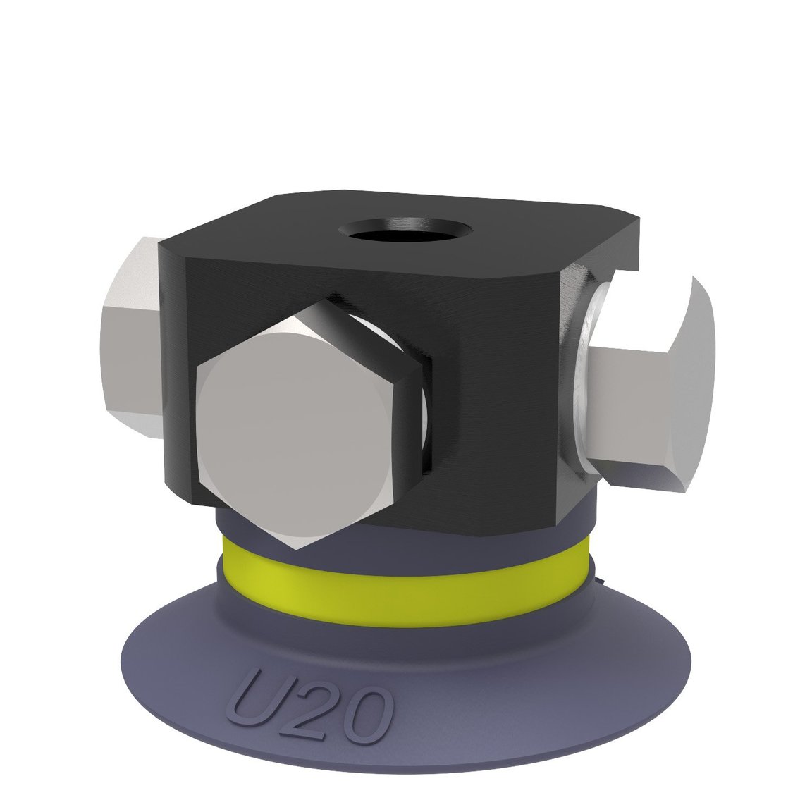 Suction cup U20 HNBR, 5xM5 female, with dual flow control valve - 1
