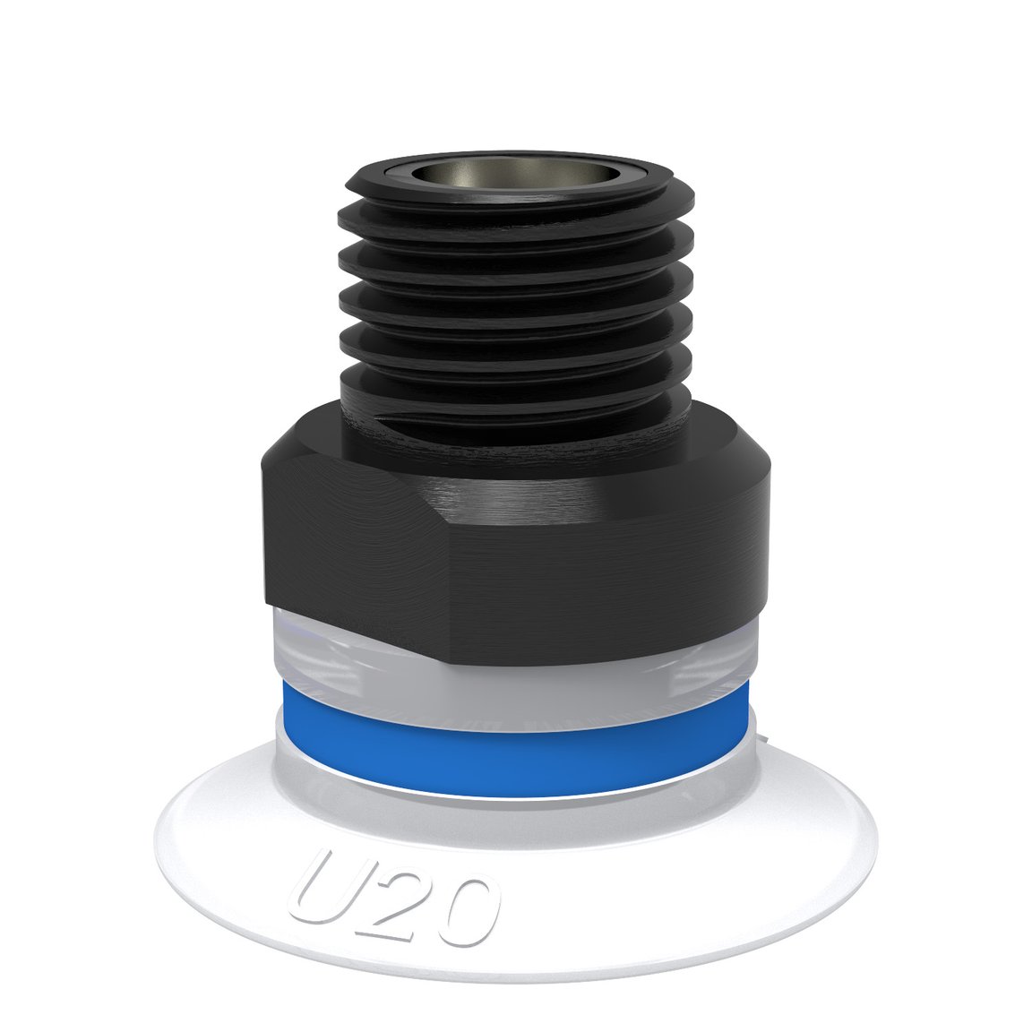 Suction cup U20 Silicone FCM, 1/8" NPT male, with mesh filter