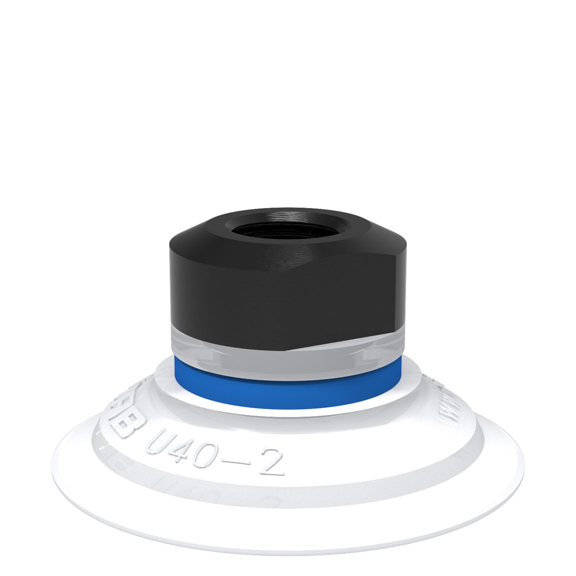 Suction cup U40-2 Silicone FCM, 1/8" NPSF female, with mesh filter - 1