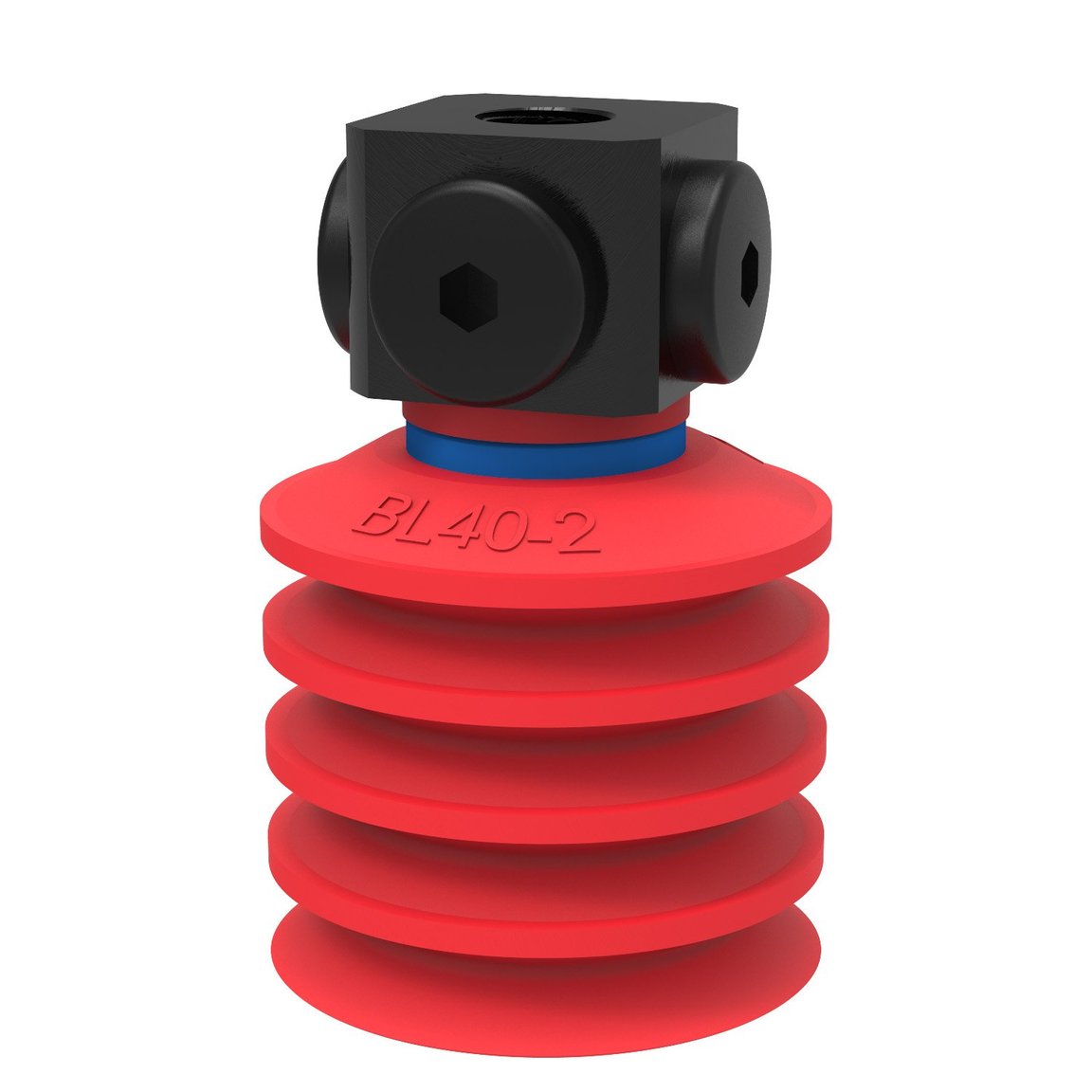 Saugnapf BL40-2 Silikon, 5x1/8" NPSF Innengewinde, mit Drossel-Rückschlagventil - 1