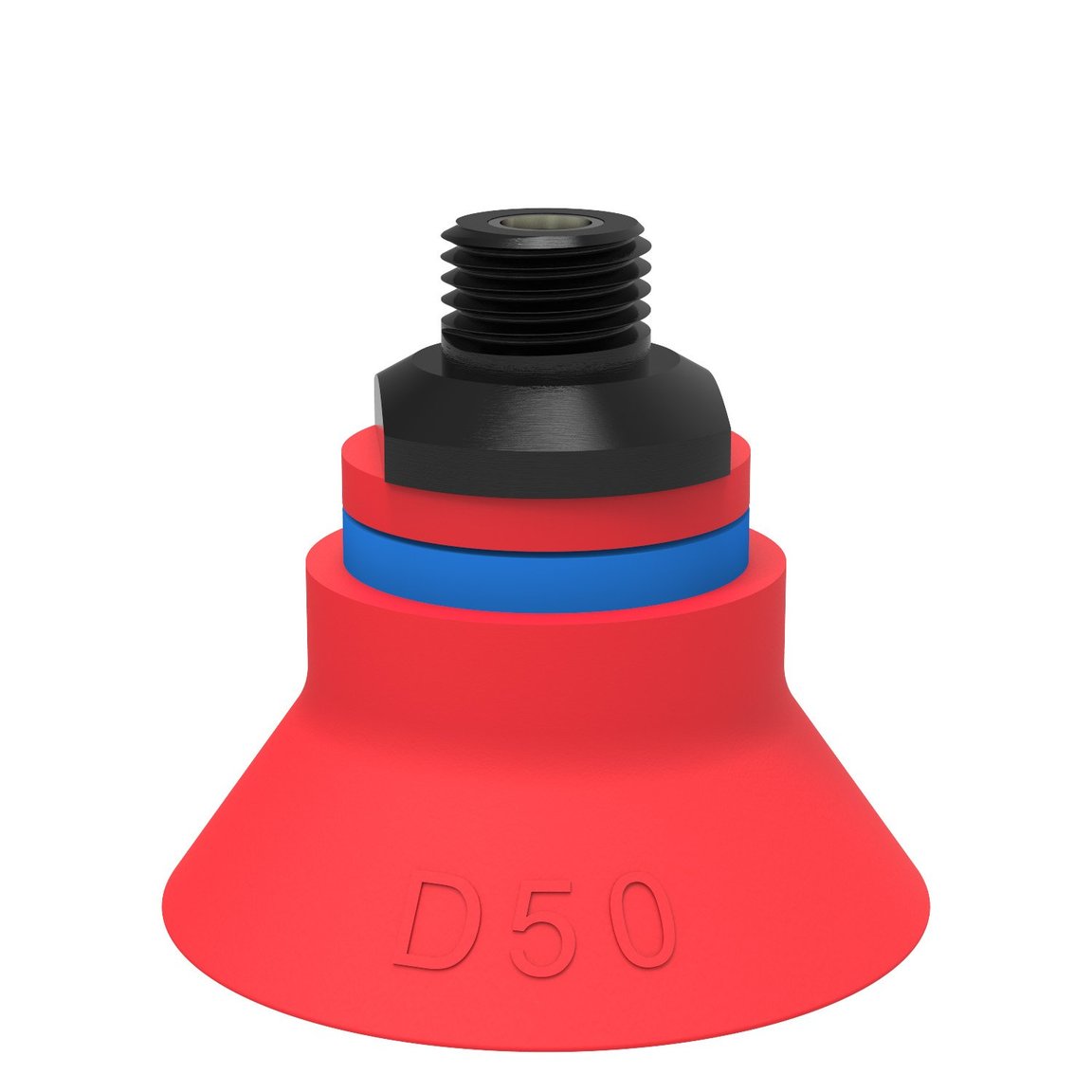 Suction cup D50 Silicone, 1/4" NPT male, with mesh filter