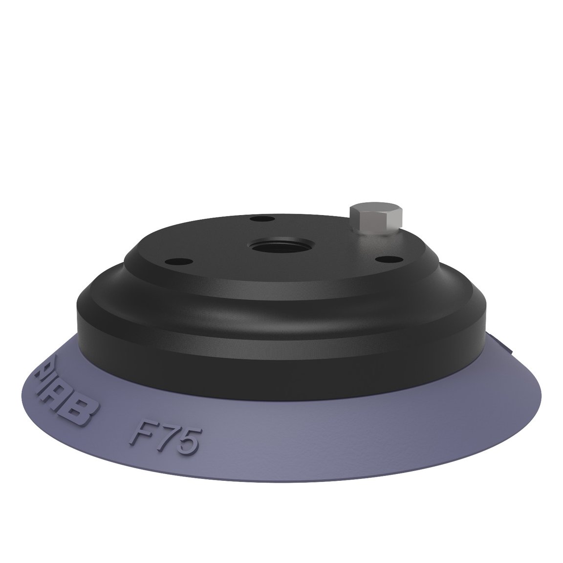 Suction cup F75 HNBR, 1/4" NPT female Al, with mesh filter & 10-32 addl. conn. - 1