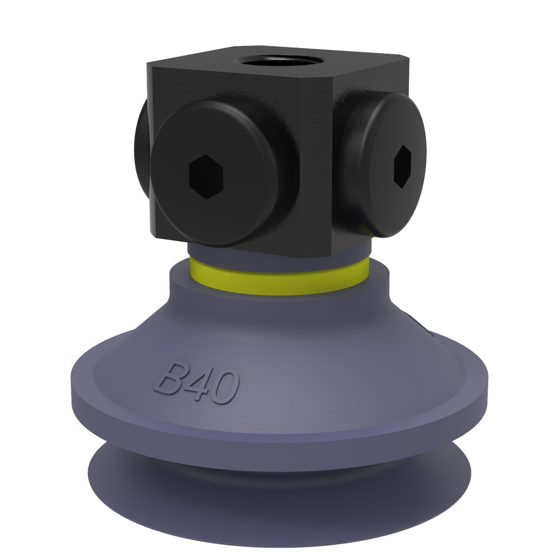 Suction cup B40 HNBR, 5x1/8" NPSF female with dual flow control valve