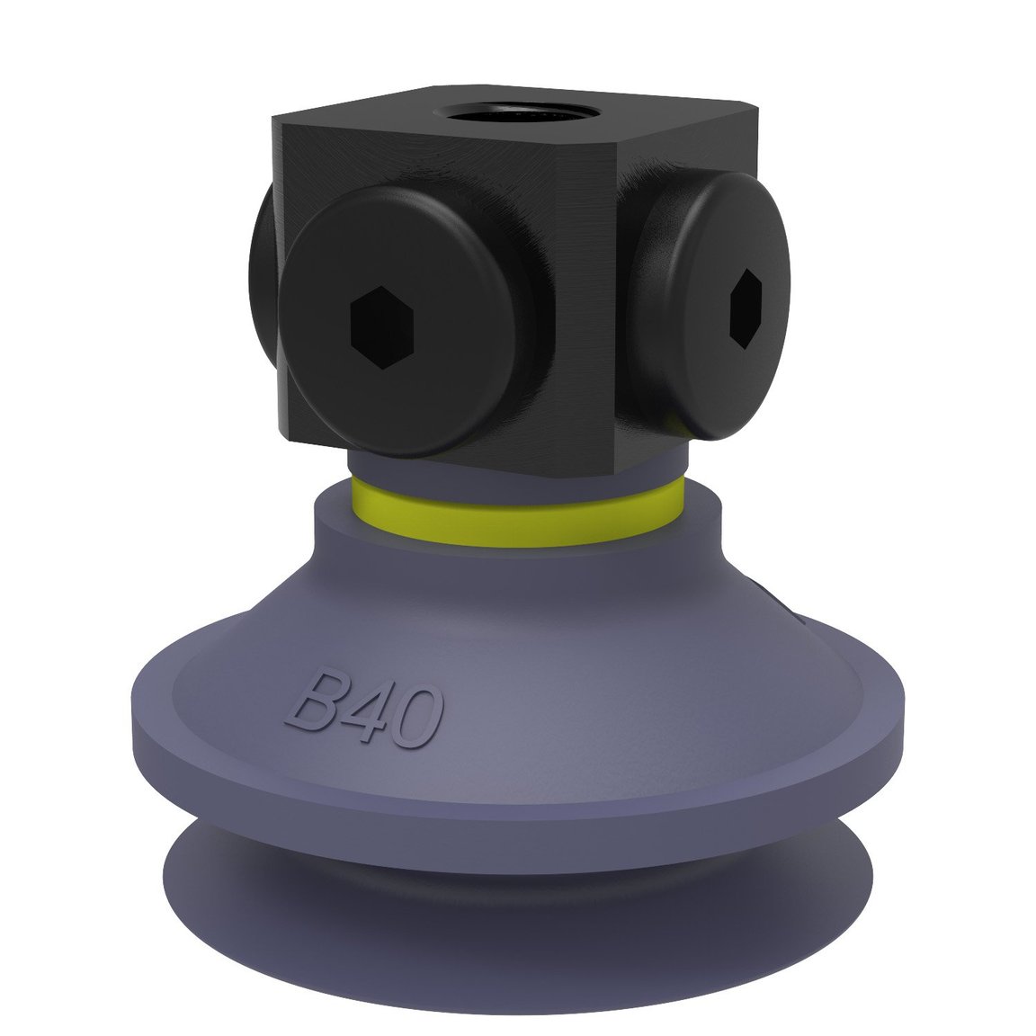 Suction cup B40 HNBR, 5x1/8" NPSF female with dual flow control valve - 1