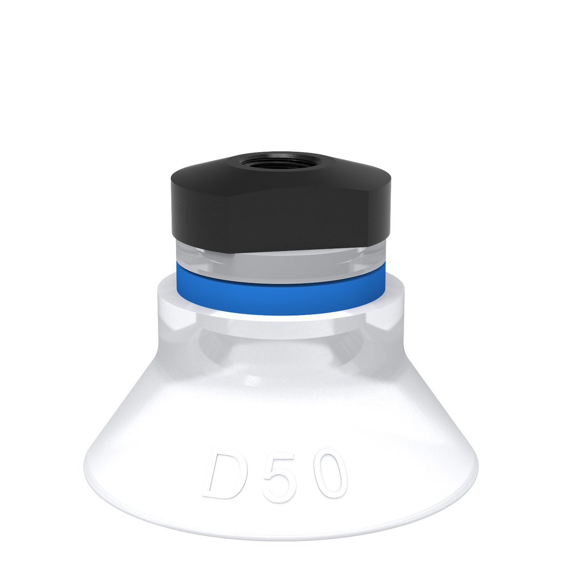 Suction cup D50 Silicone FCM, 1/8" NPSF female, with mesh filter - 1