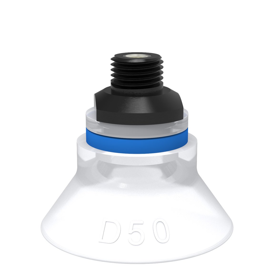Suction cup D50 Silicone FCM, 1/4" NPT male, with mesh filter - 1