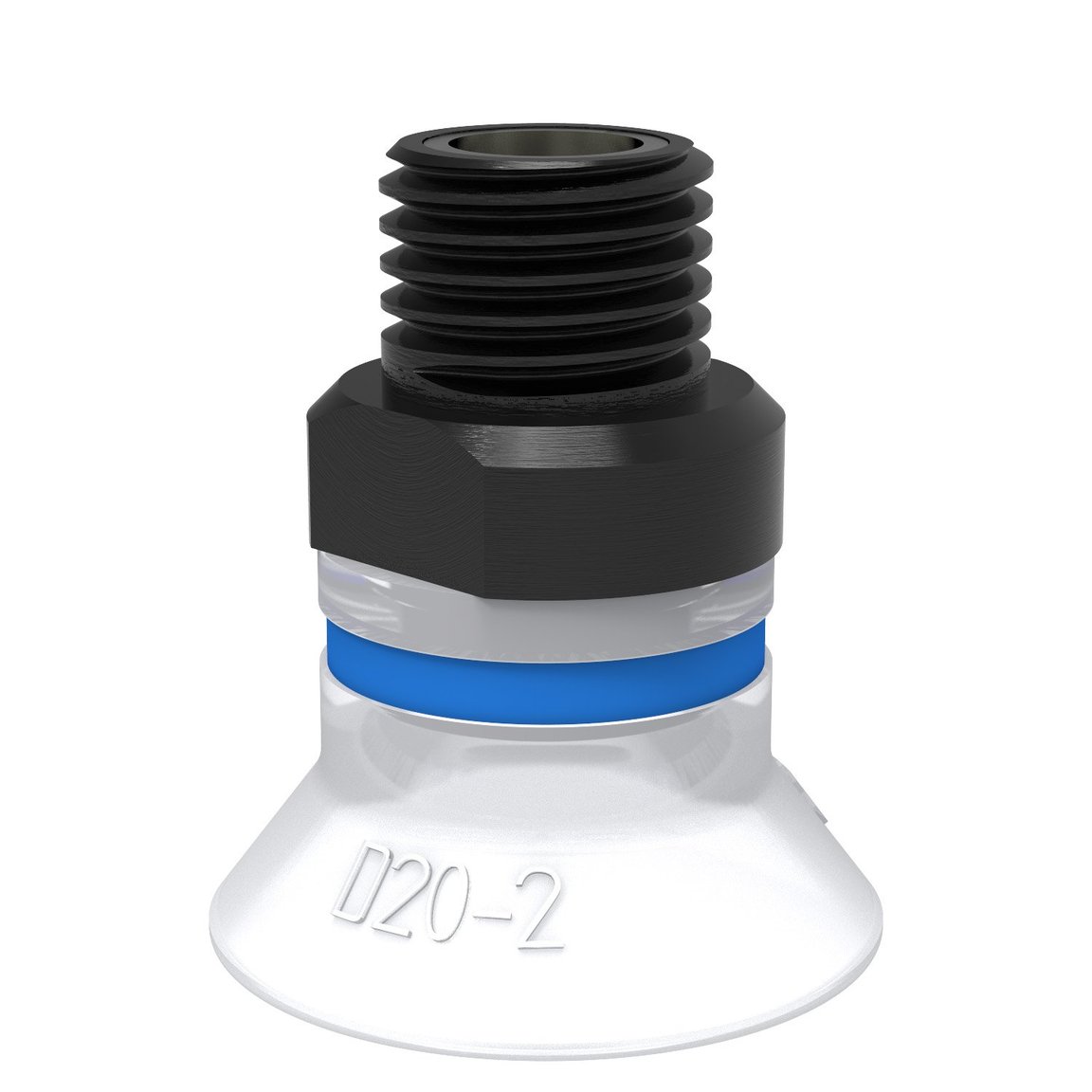 Suction cup D20-2 Silicone FCM, 1/8" NPT male, with mesh filter - 1