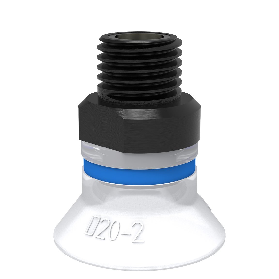 Suction cup D20-2 Silicone FCM, 1/8" NPT male, with mesh filter - 1