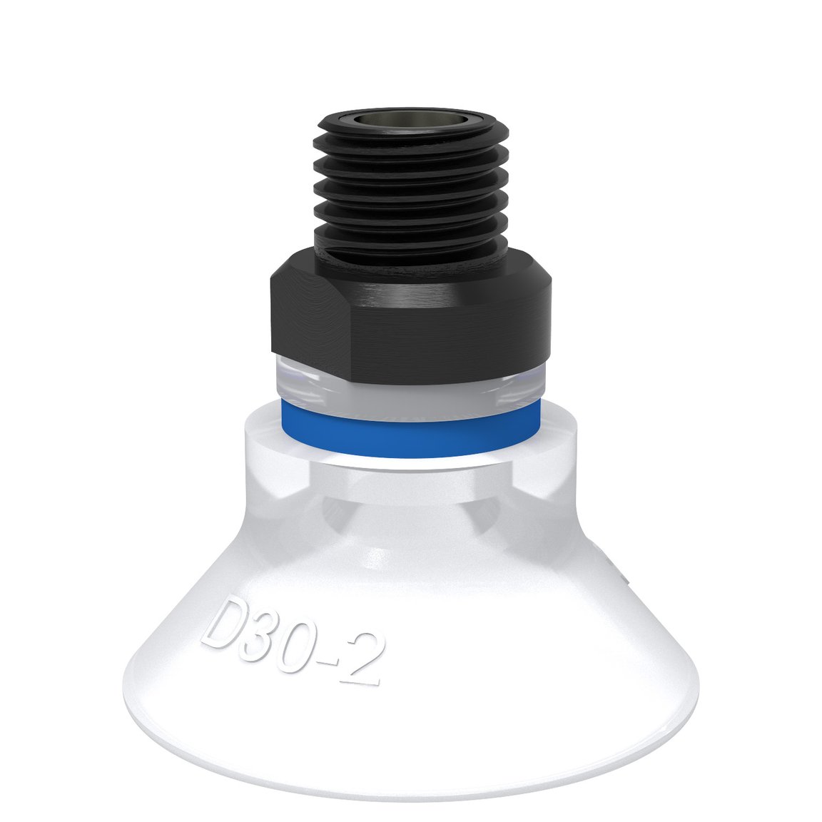 Suction cup D30-2 Silicone FCM, 1/8" NPT male, with mesh filter - 1