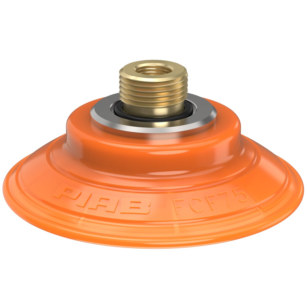 Ventosa FCF75P poliuretano 55/60, rosca externa G3/8" com rosca interna 1/8" NPSF
