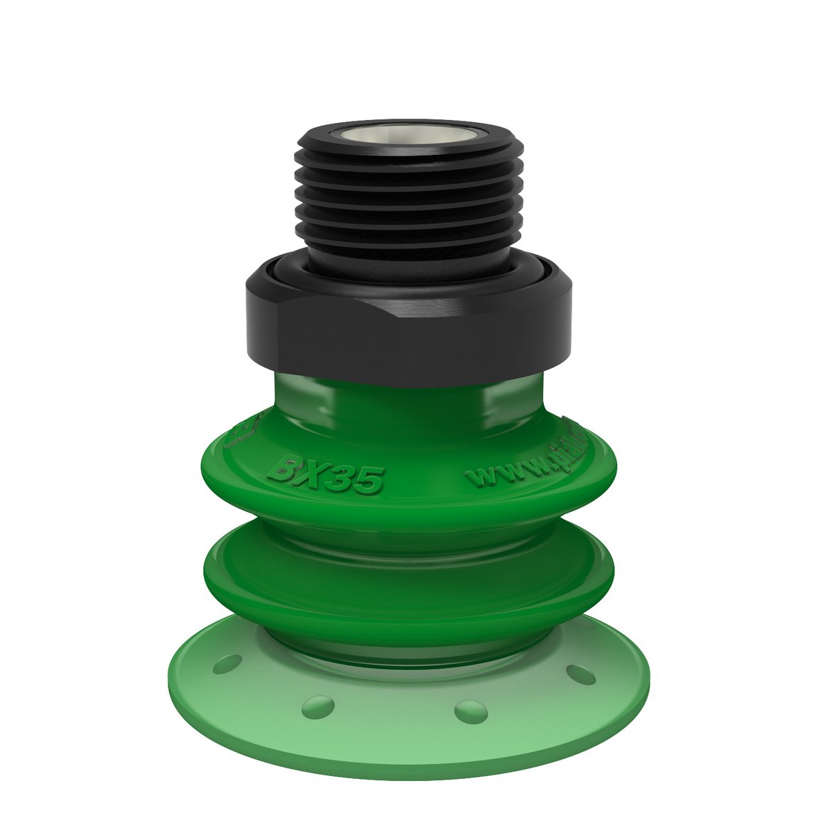 Suction cup BX35P Polyurethane 60 with filter, G3/8" male, with mesh filter and dual flow control valve - 1