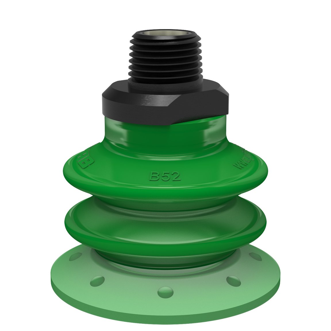 Suction cup BX52P Polyurethane 60 with filter, 3/8" NPT male, with dual flow control valve