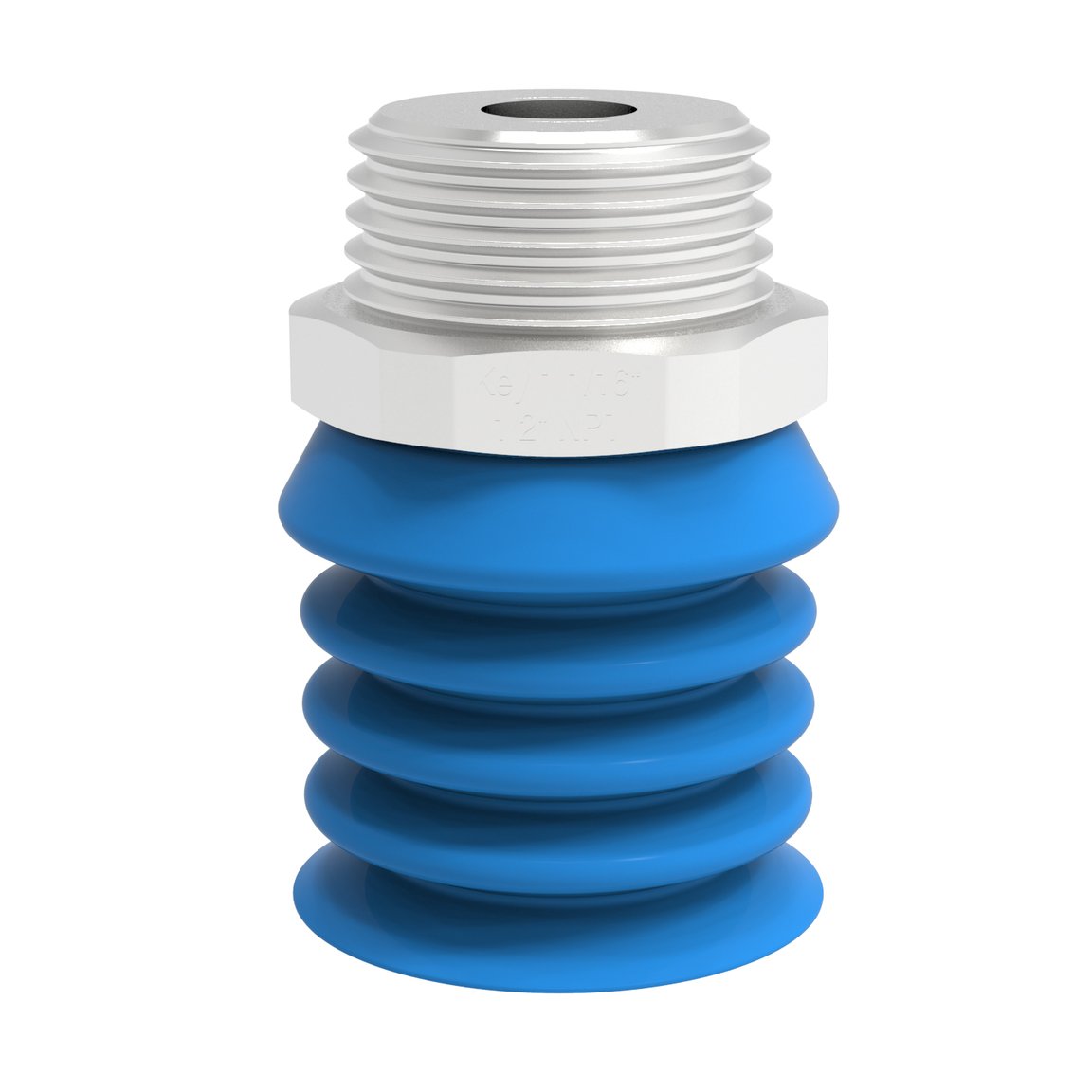 Ventosa B-BL30-2 in silicone, attacco 1/2" NPT maschio in acciaio inox, rilevabile, FCM - 1