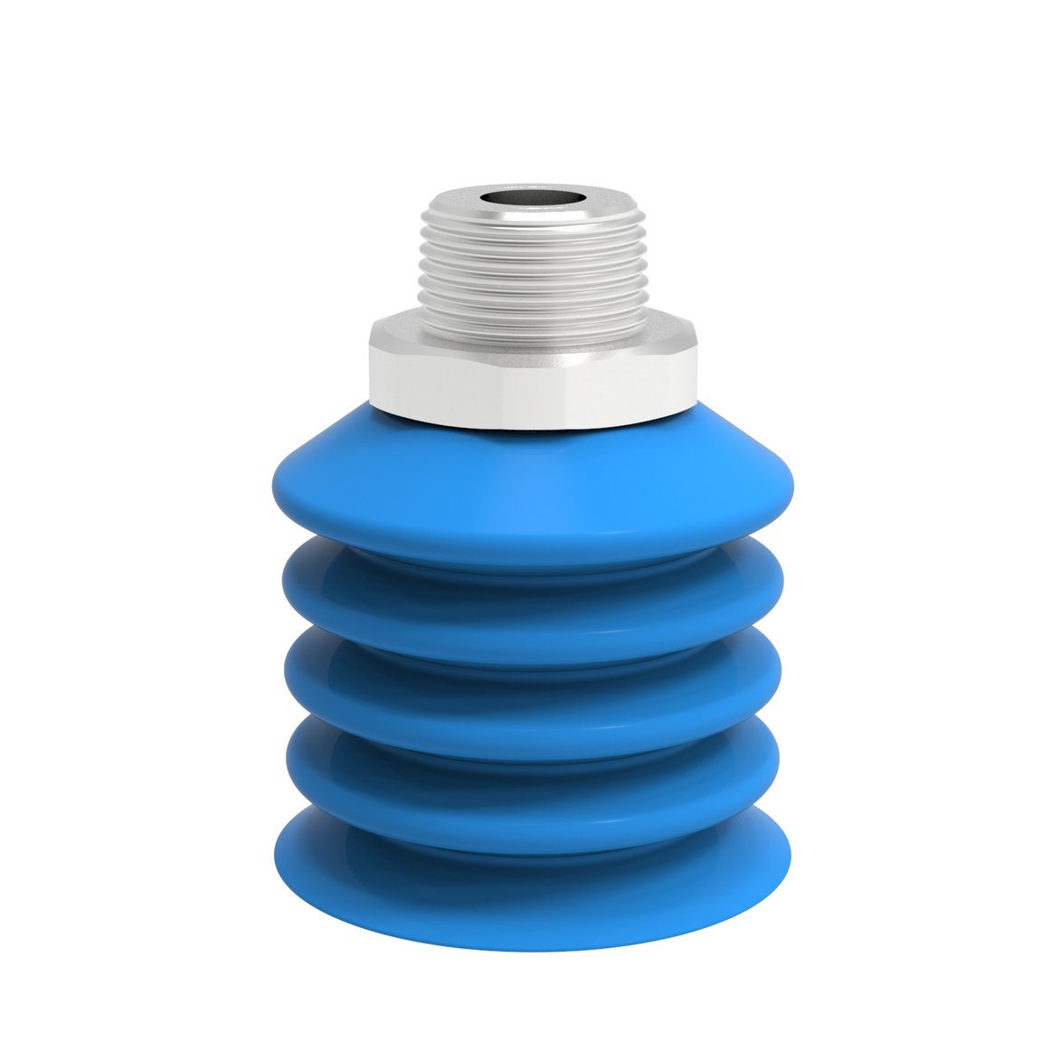 Ventosa B-BL40-2 in silicone, attacco 3/8" NPT maschio in acciaio inox, rilevabile, FCM - 1