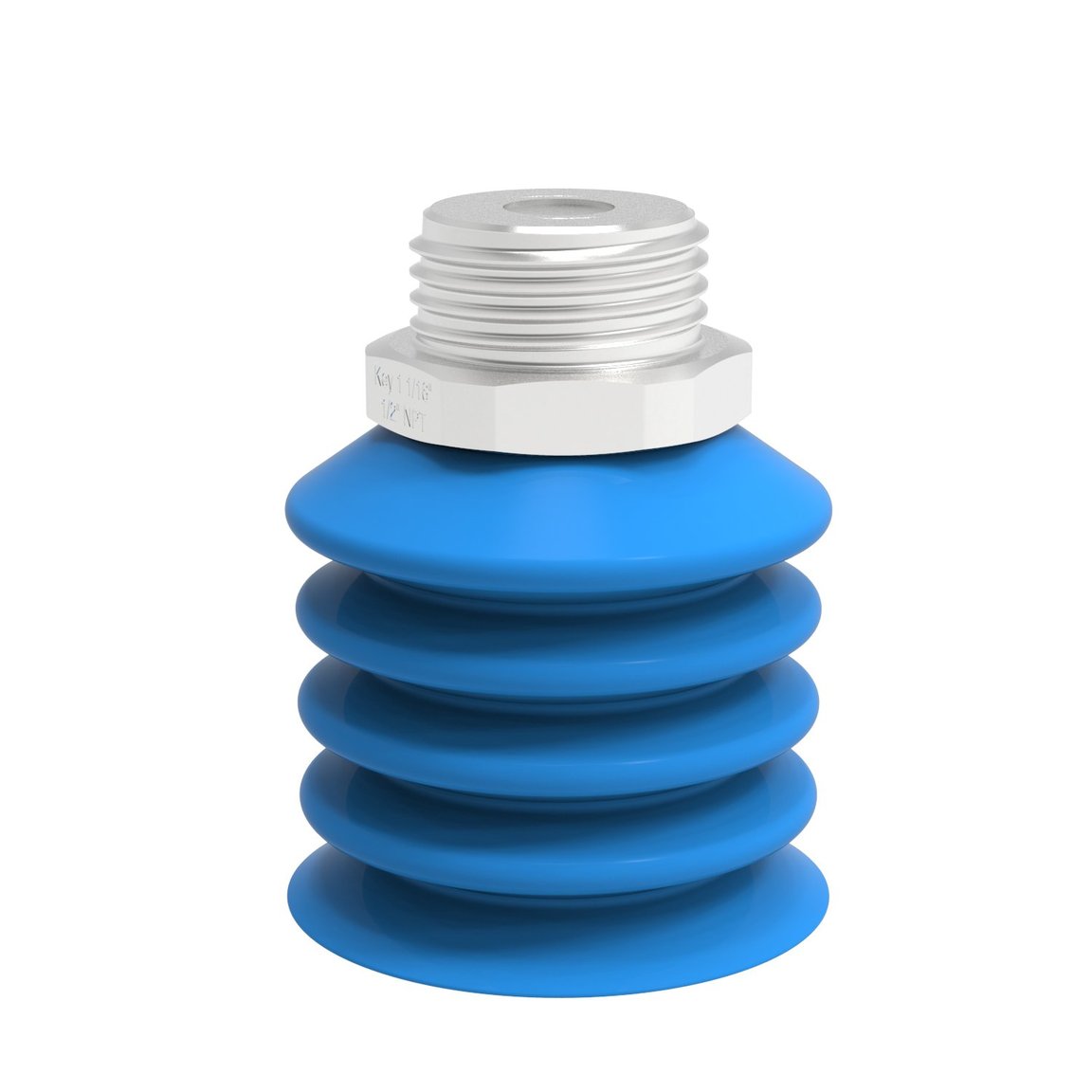 Suction cup B-BL40-2 Silicone, 1/2" NPT male SS detectable, FCM - 1