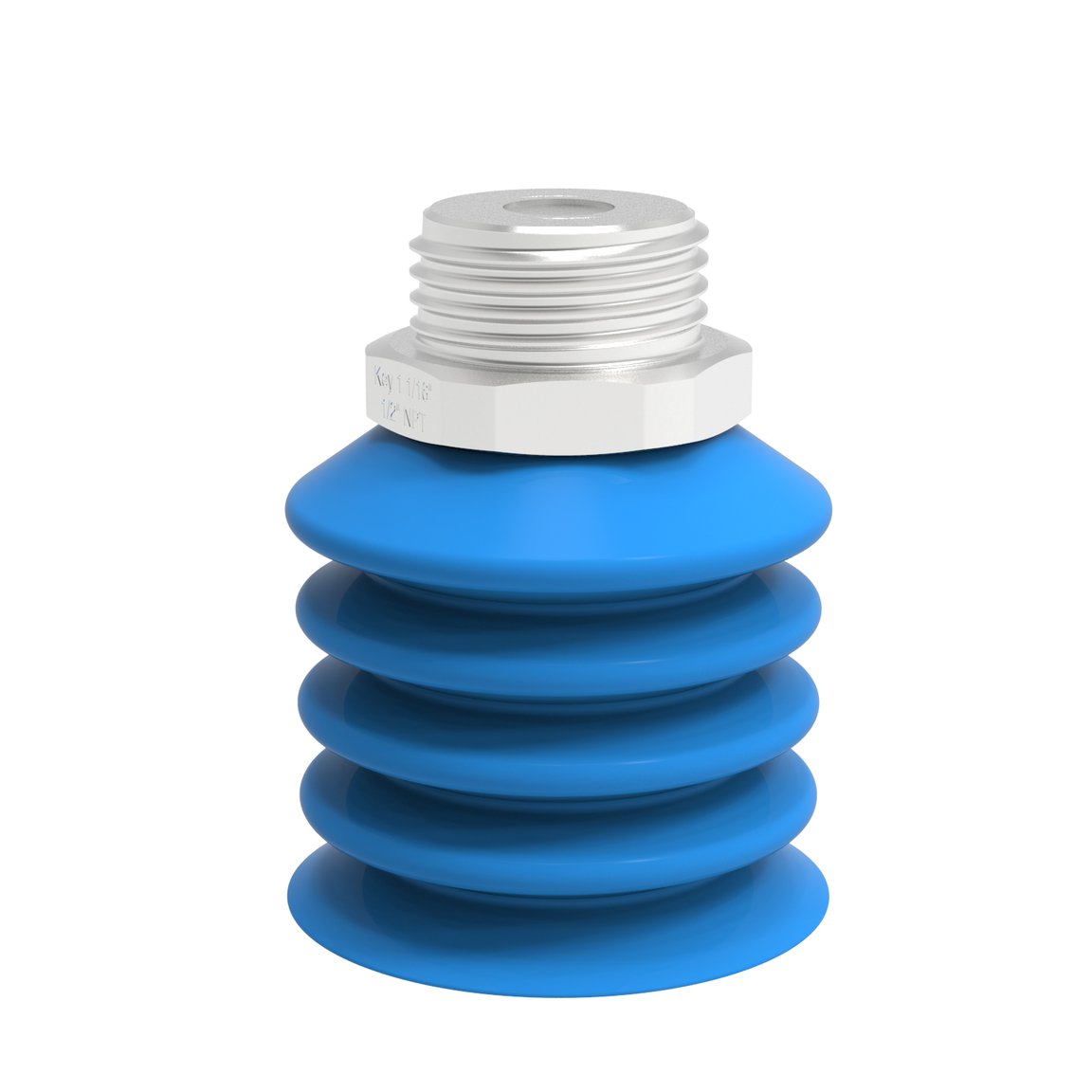 Suction cup B-BL40-2 Silicone, 1/2" NPT male SS detectable, FCM - 1